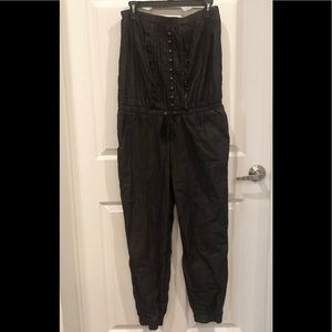 New Black denim halter jumpsuit